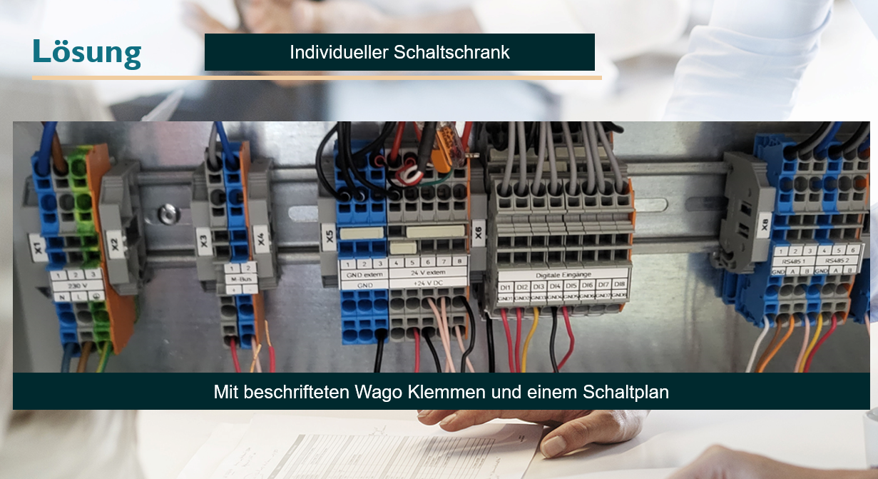 Individueller Schaltschrank mit Wago Klemmen und Schaltplan